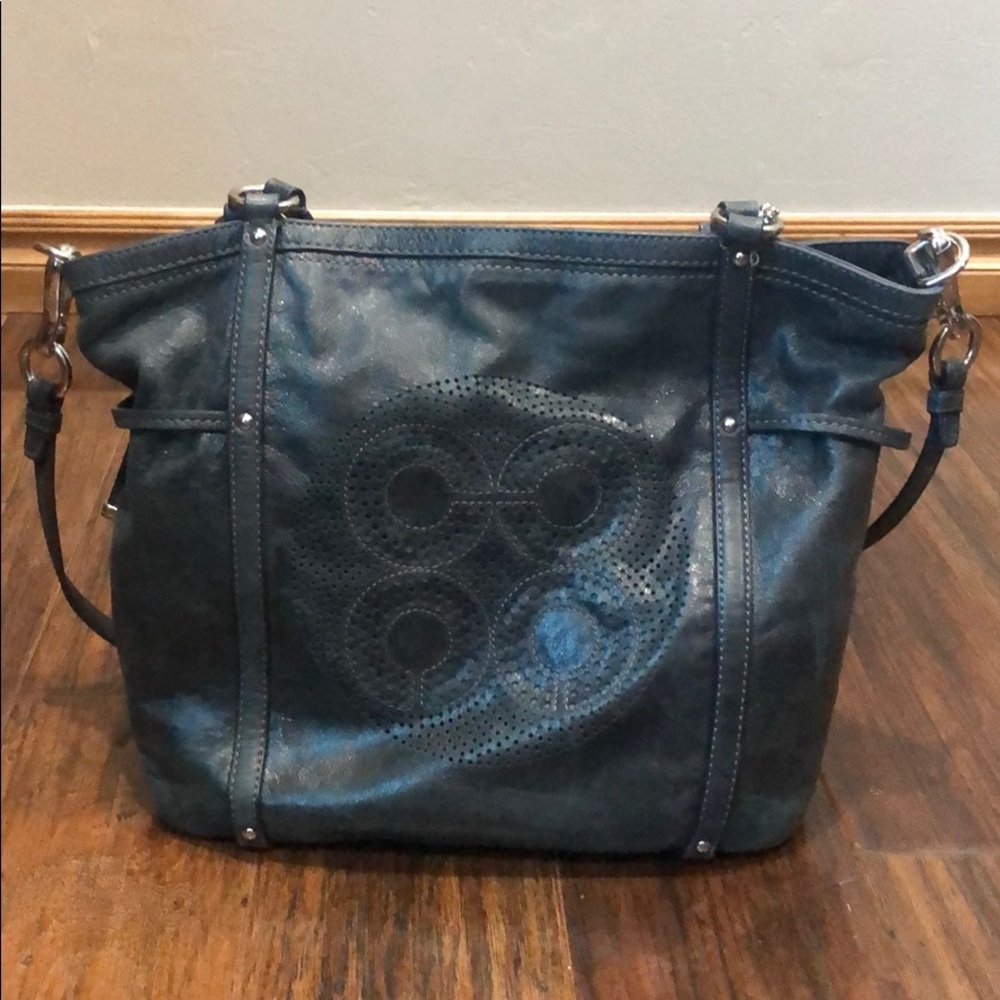 Coach Audrey Leather tote shoulder strap bag